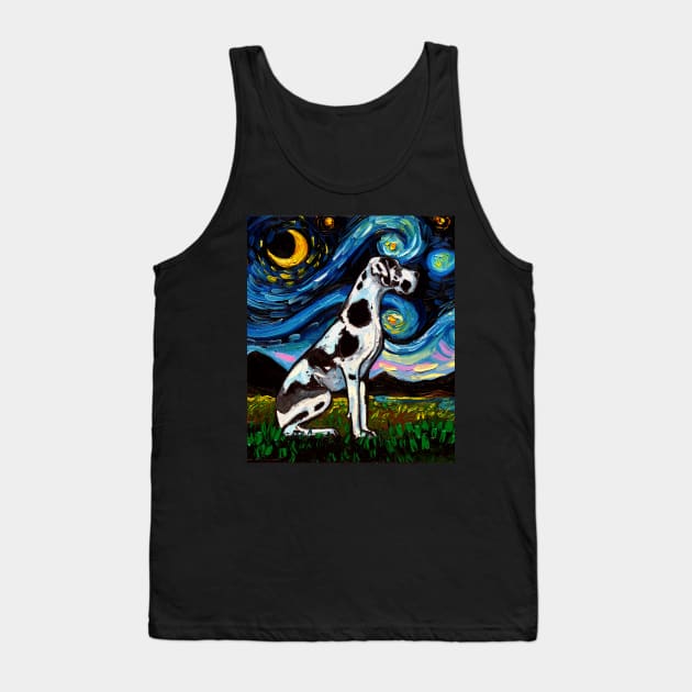 Great Dane Harlequin Night Tank Top by sagittariusgallery